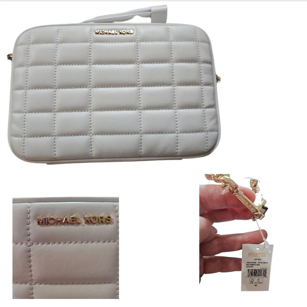 NWT Michael Michael Kors White Leather Crossbody